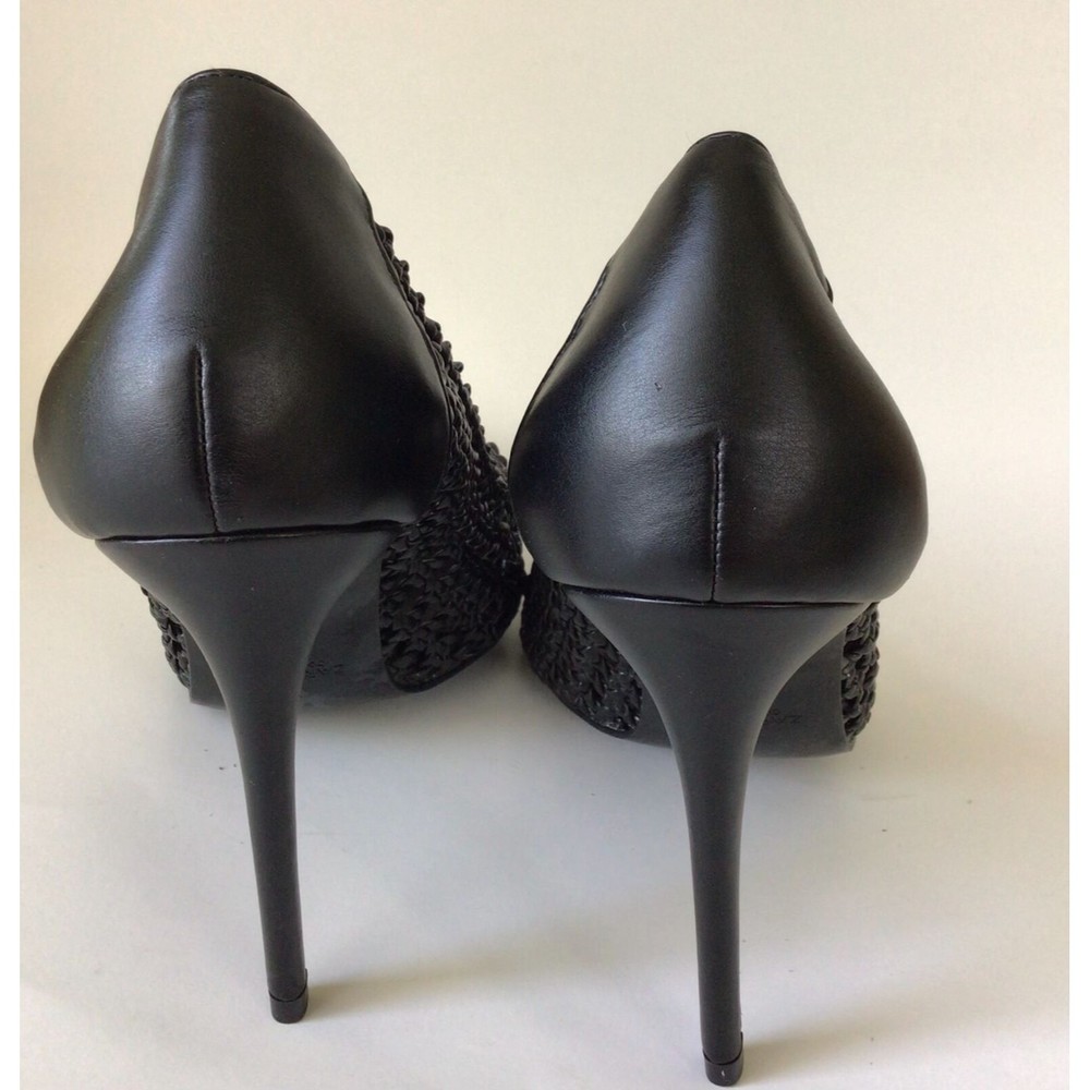 NEW ZARA Basic Collection Black Woven Pointed Toe High Heel Pumps - Picture 8 of 11
